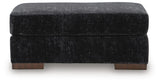 Whitmore Manor Black Pearl Chenille,Velvet Ottoman view 3