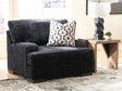 Whitmore Manor Black Pearl Chenille,Velvet Oversized Chair from Decor Furniture
