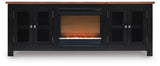 Wildenauer Brown/Black 76" TV Stand with Electric Fireplace view 2