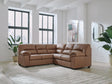 WillowBend Caramel Faux Leather 2-Piece Sectional - image 1