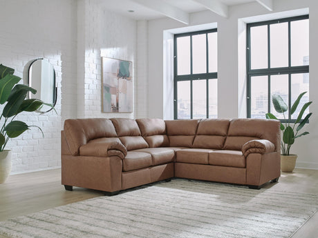 WillowBend Caramel Faux Leather 2-Piece Sectional - image 1