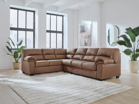 WillowBend Caramel Faux Leather 3-Piece Sectional - image 1