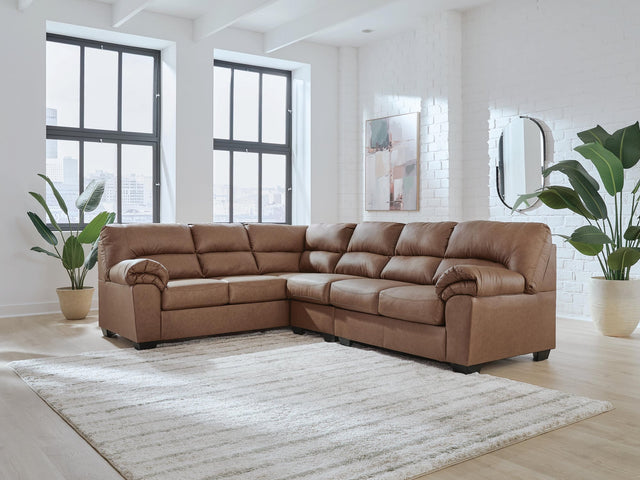 WillowBend Caramel Faux Leather 3-Piece Sectional - image 1