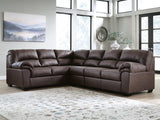 WillowBend Umber Faux Leather 3-Piece Sectional - image 1