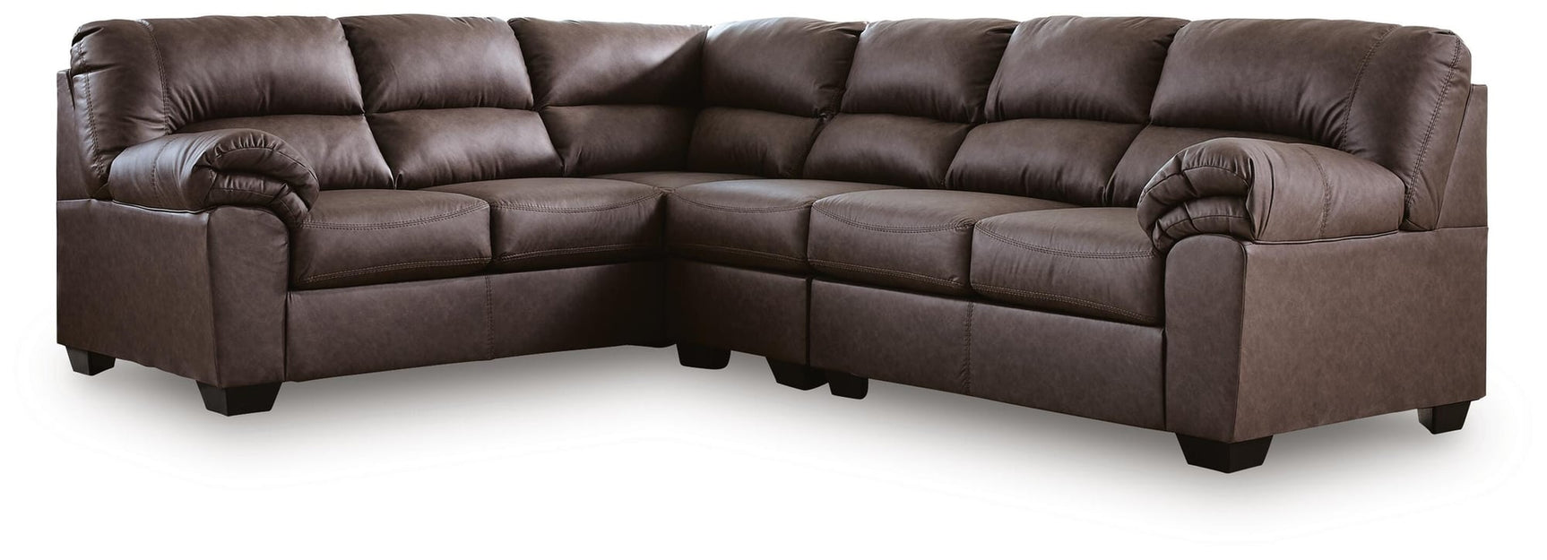 WillowBend Umber Faux Leather 3-Piece Sectional - image 2