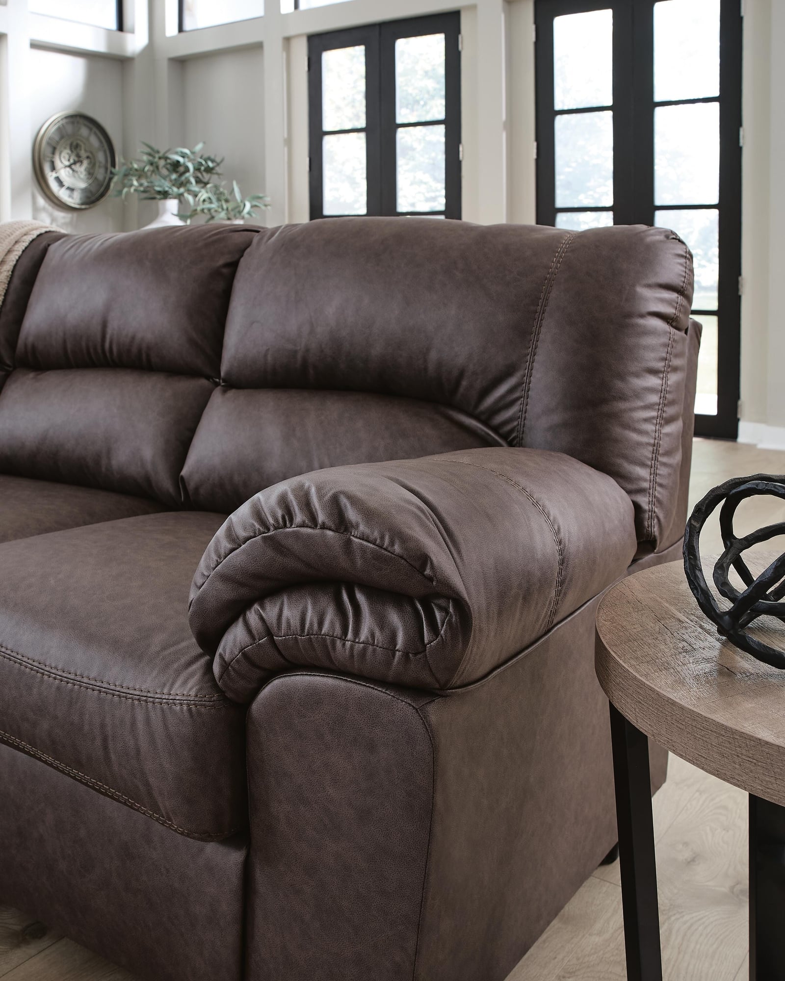 WillowBend Umber Faux Leather 3-Piece Sectional - image 3