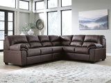 WillowBend Umber Faux Leather 3-Piece Sectional from Decor Furniture