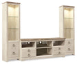 Willowton Whitewash 3-Piece Entertainment Center front view