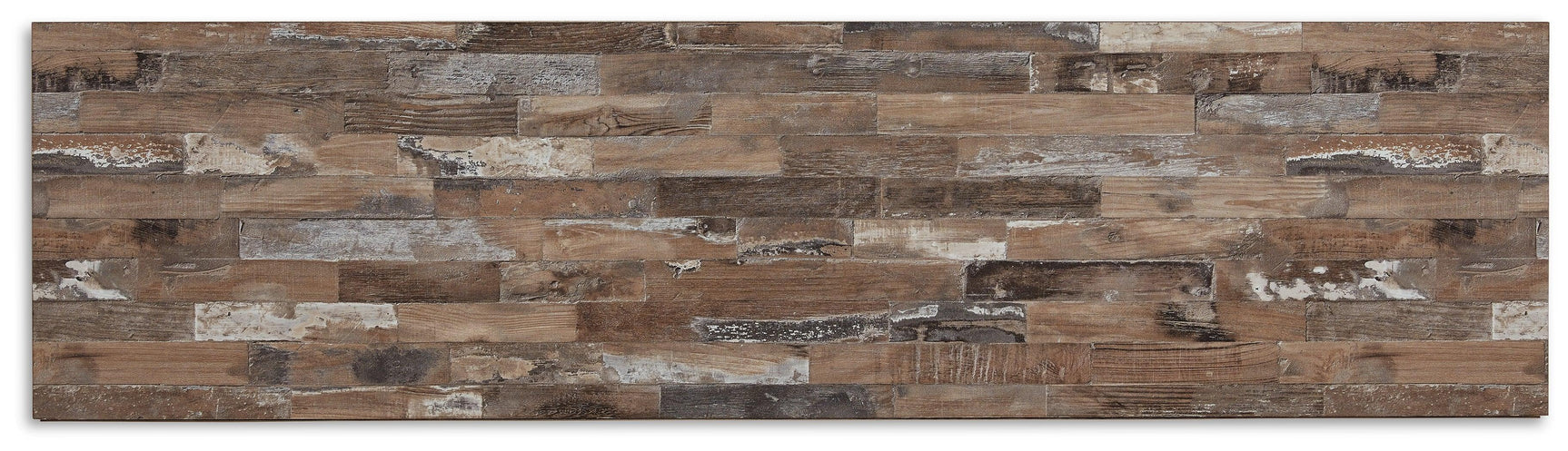 Willowton Whitewash entertainment center side angle showcasing plank-style top
