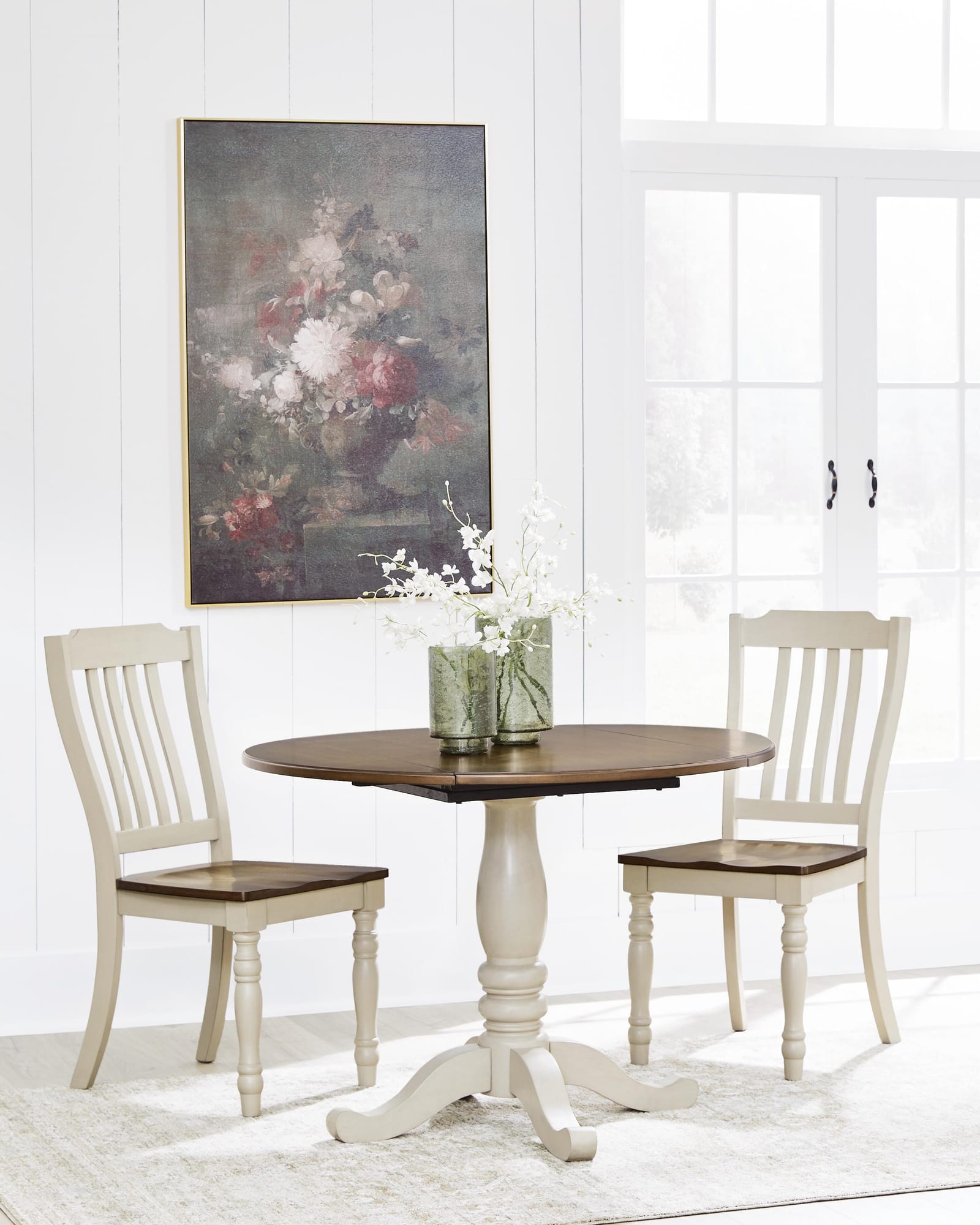 Wirloni Antique White/Brown Dining Chair from Decor Furniture