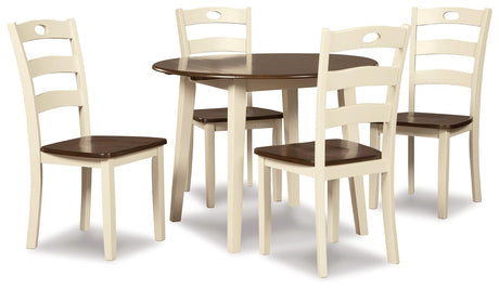 Woodanvill Cream Browne round dining room set front main view