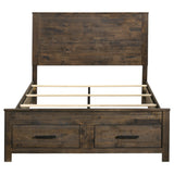 Woodmont Rustic Golden Brown Storage Bedroom Set bed front angle