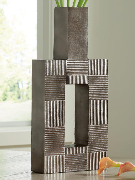 Wrengrove Antique Nickel Finish Vase from Decor Furniture