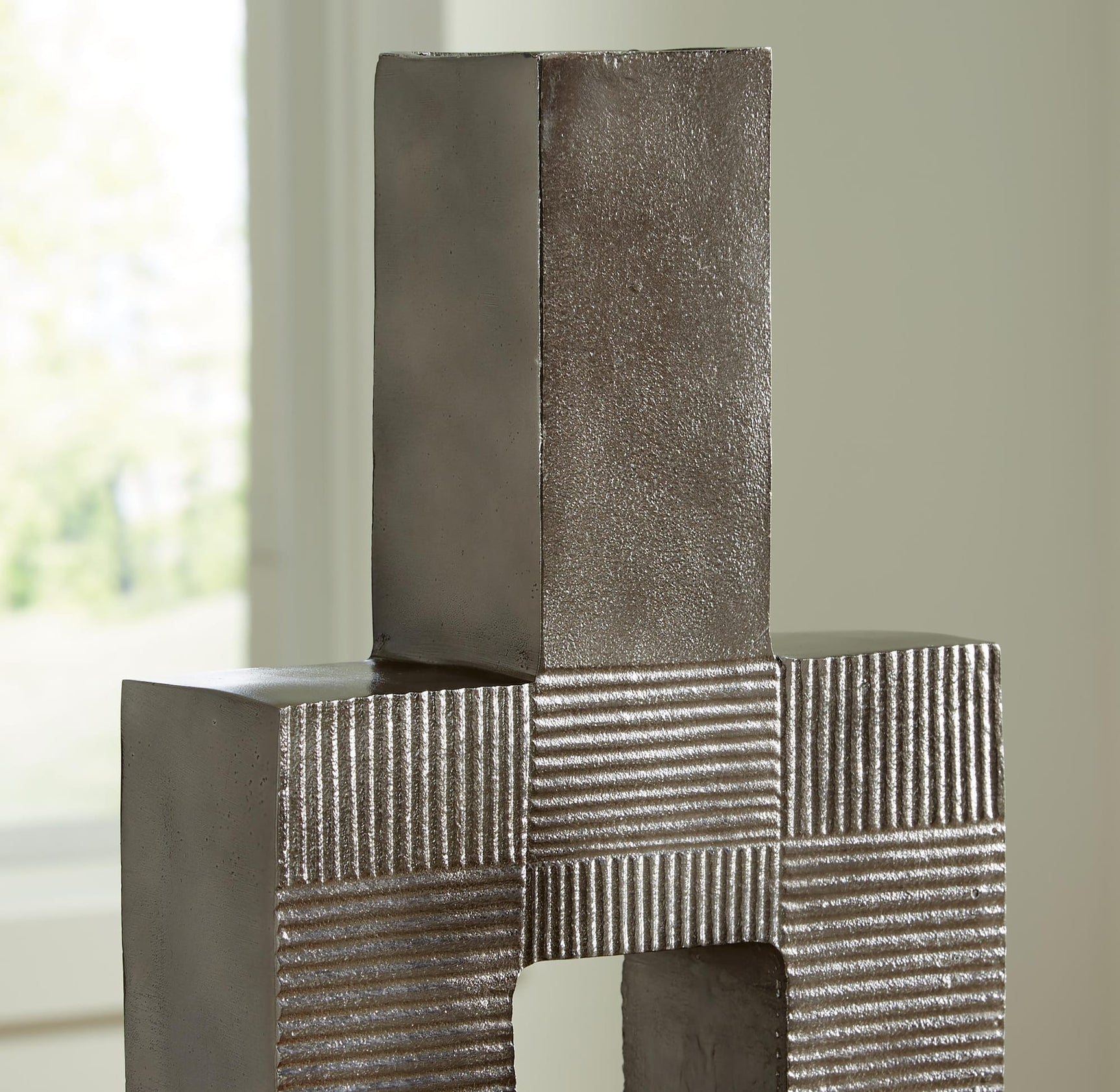 Wrengrove Antique Nickel Finish Vase detail view