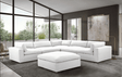 Main view of XL Cloud White sectional sofa with ottoman