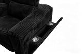 Yash Black Corduroy Reclining 6-Piece Sectional Sofa view 6