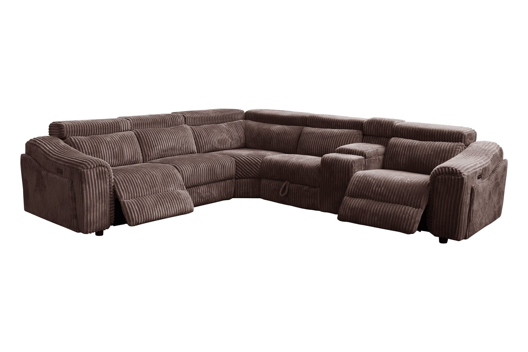 Yash Brown Corduroy Reclining 6-Piece Sectional Sofa view 20