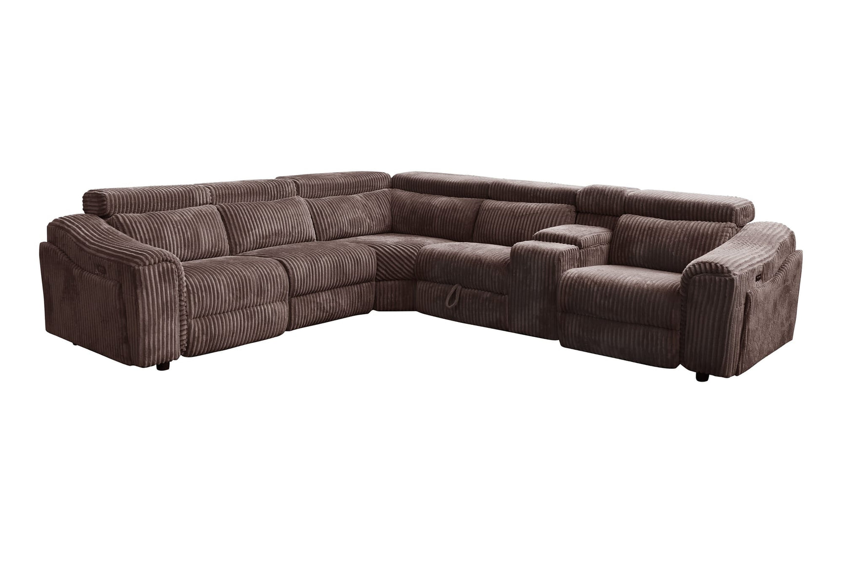 Yash Brown Corduroy Reclining 6-Piece Sectional Sofa view 21