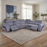 Yash Grey Premium Corduroy 6-Piece Reclining Sectional from Decor Furniture