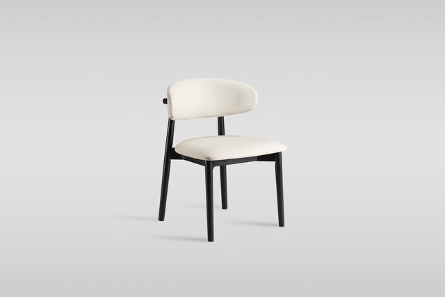 Yomi Dining Chair in Black Frame with Beige Faux Leather from Decor Furniture