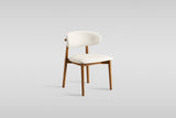 Yomi Dining Chair in Walnut Finish with Beige Faux Leather from Decor Furniture