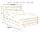 Zelen Warm Gray Panel Bedroom Set side view bed