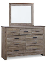 Zelen Warm Gray Panel Bedroom Set side view bed