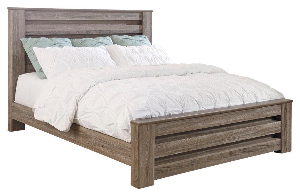 Zelen Warm Gray Panel Bedroom Set main view bed