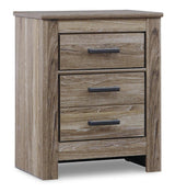Zelen Warm Gray Panel Bedroom Set side view bed