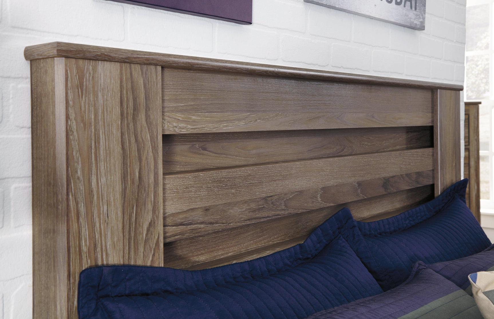 Zelen Warm Gray Panel Bedroom Set bedroom view bed