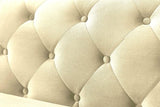 Room view showcasing Zia Beige Velvet Tufted 2-Piece Reversible Sectional Sofa